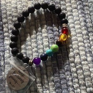Inspirational empowerment, chakra, lava bracelet Adult